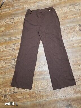 Willit Pants Straight Leg Large Stretchy Brown Nwtag